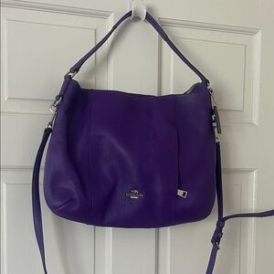 Coach Purple Pebbled Leather Shoulder Bag/Crossbody